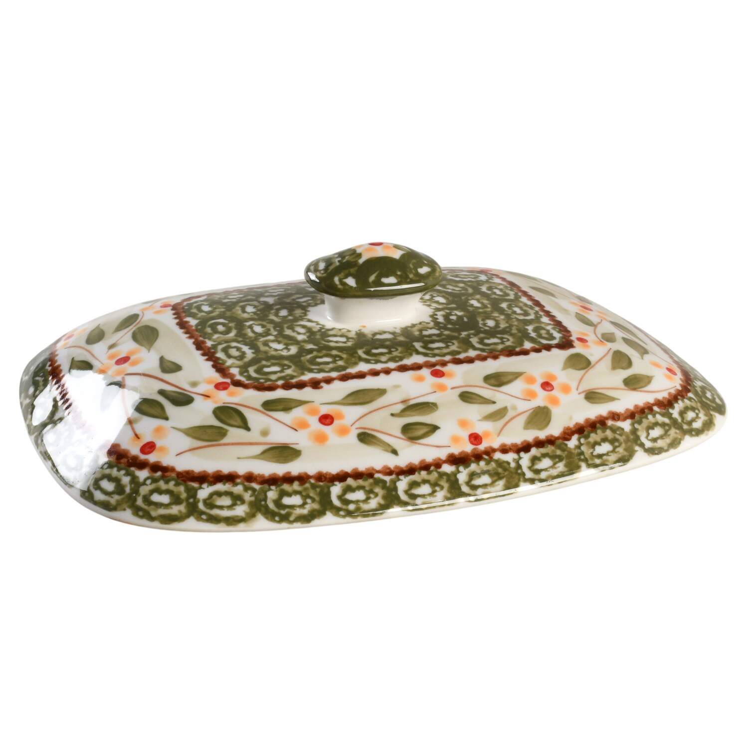 Old World Green Lid for 1.5 Qt Rectangular Casserole by Temp-Tations-1