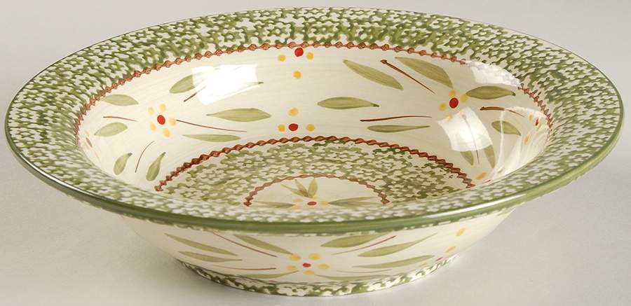 Old World Green 8" Individual Pasta Bowl by Temp-Tations-1