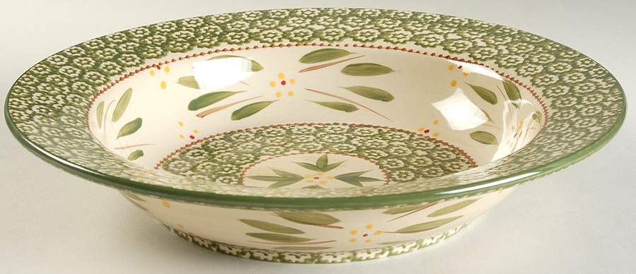 Old World Green 12" Pasta Serving Bowl by Temp-Tations-1