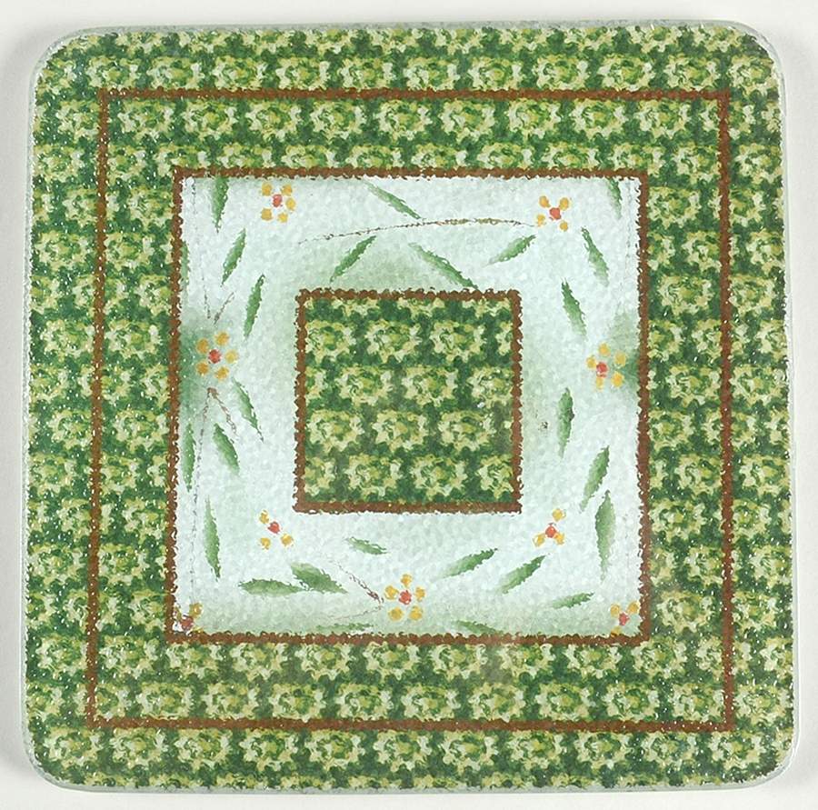 Old World Green Glass Trivet for 8" Square Baker by Temp-Tations-1