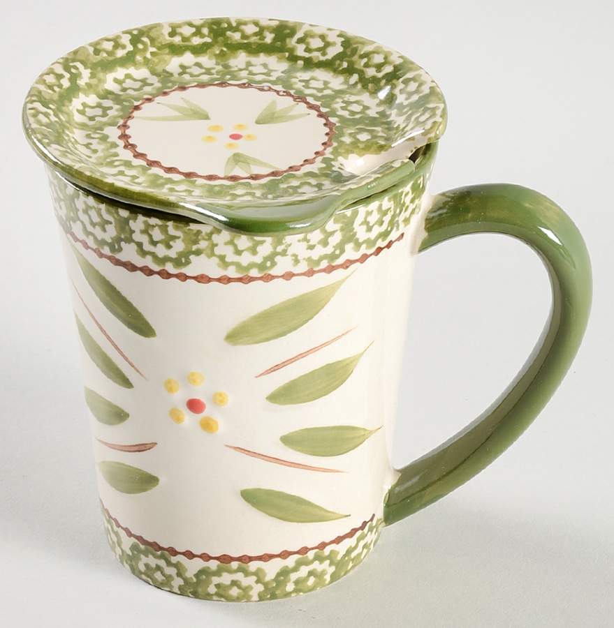 Old World Green Mug & Lid/Coaster No Spoon by Temp-Tations-1