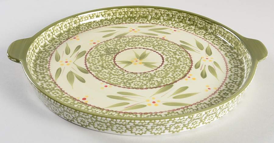 Old World Green Handled Cake Plate by Temp-Tations-1