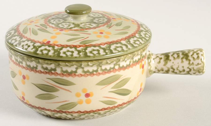 Old World Green Individual Casserole & Lid by Temp-Tations-1