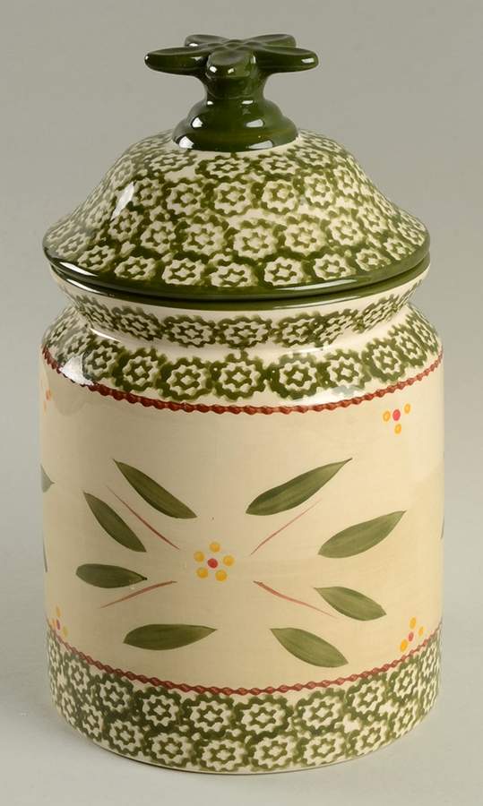 Old World Green Cookie Jar & Lid by Temp-Tations-1