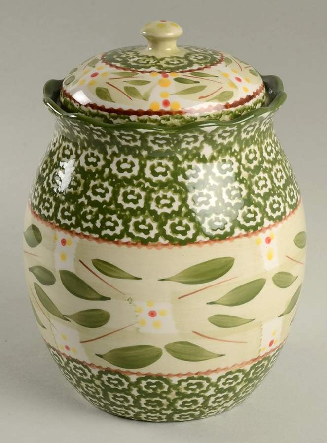 Old World Green Medium Canister & Lid by Temp-Tations-1