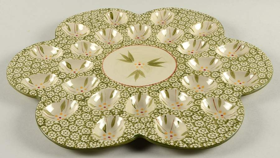 Old World Green Deviled Egg Plate by Temp-Tations-1
