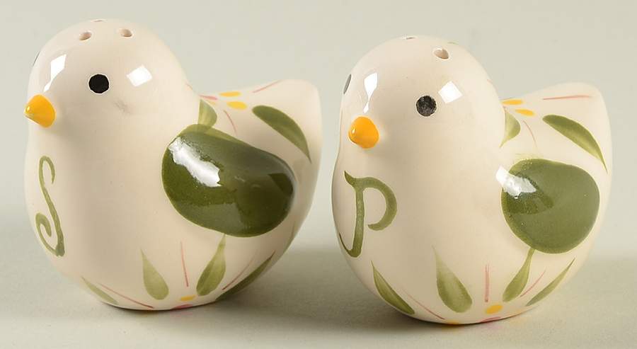 Old World Green Figural Salt and Pepper by Temp-Tations-1