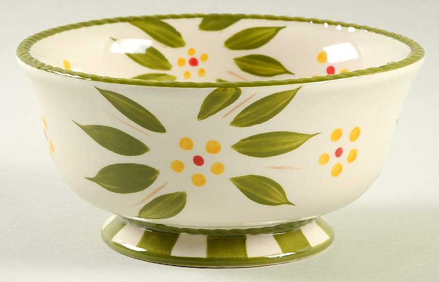 Old World Green Soup/Cereal Bowl by Temp-Tations-1