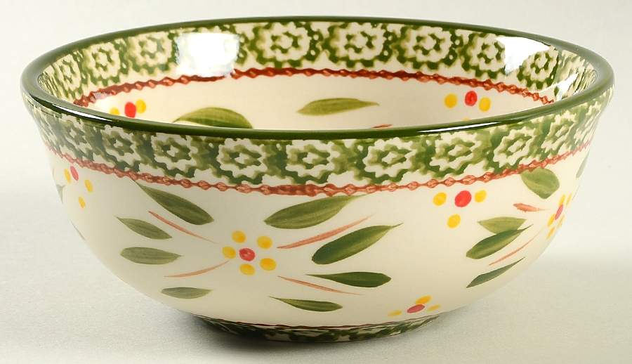 Old World Green Soup/Cereal Bowl by Temp-Tations-1