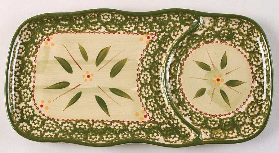 Old World Green 12" Rectangular Snack Tray by Temp-Tations-1