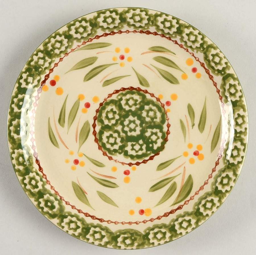 Old World Green Ceramic Plate for Glass Candle Jar by Temp-Tations-1