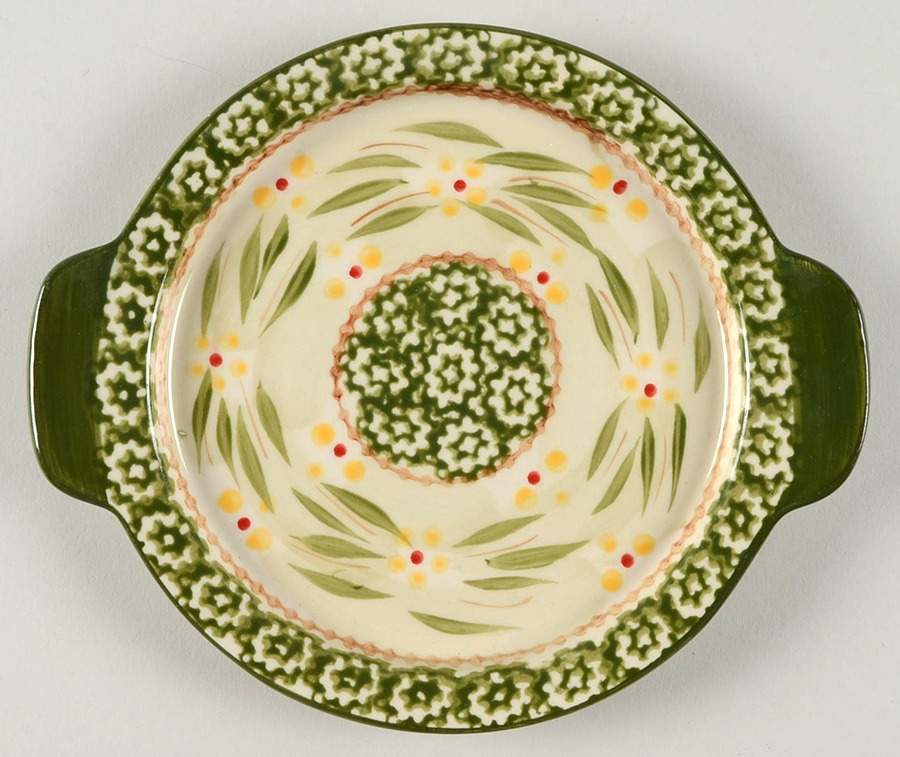 Old World Green 7" Round Lid-It (Trivet,Tray,Baker Lid) by Temp-Tations-1