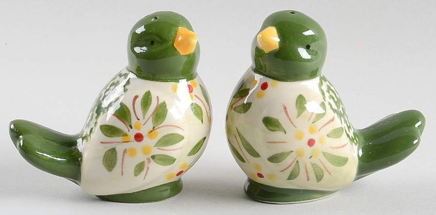 Old World Green Figural Salt & Pepper Set by Temp-Tations-1