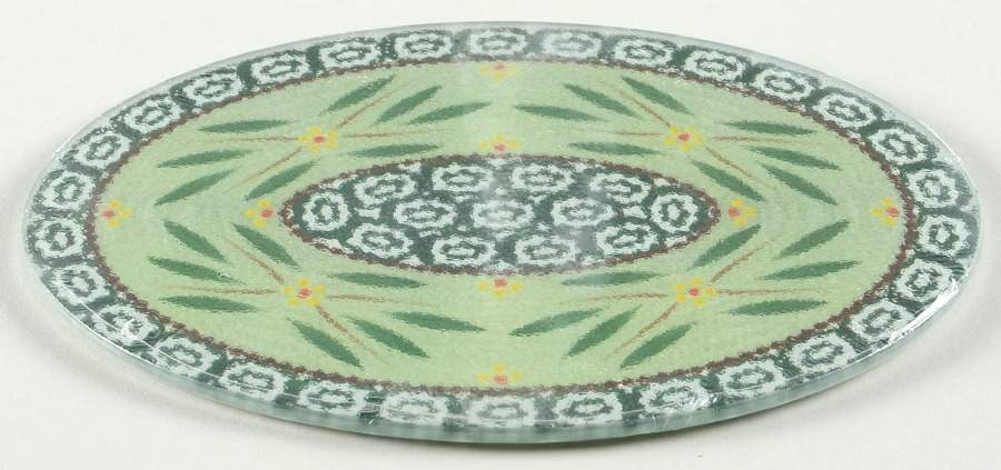 Old World Green Glass Trivet for 11" Oval Baker by Temp-Tations-1
