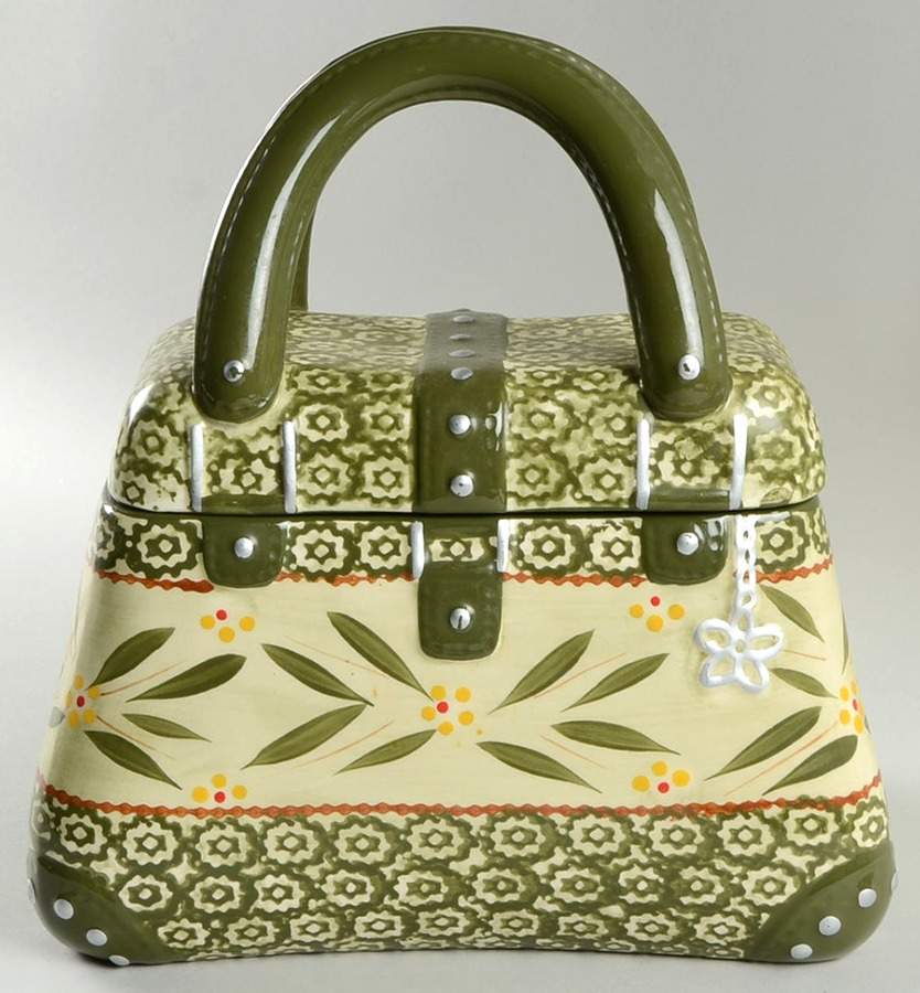 Old World Green Figural Cookie Jar & Lid by Temp-Tations-1