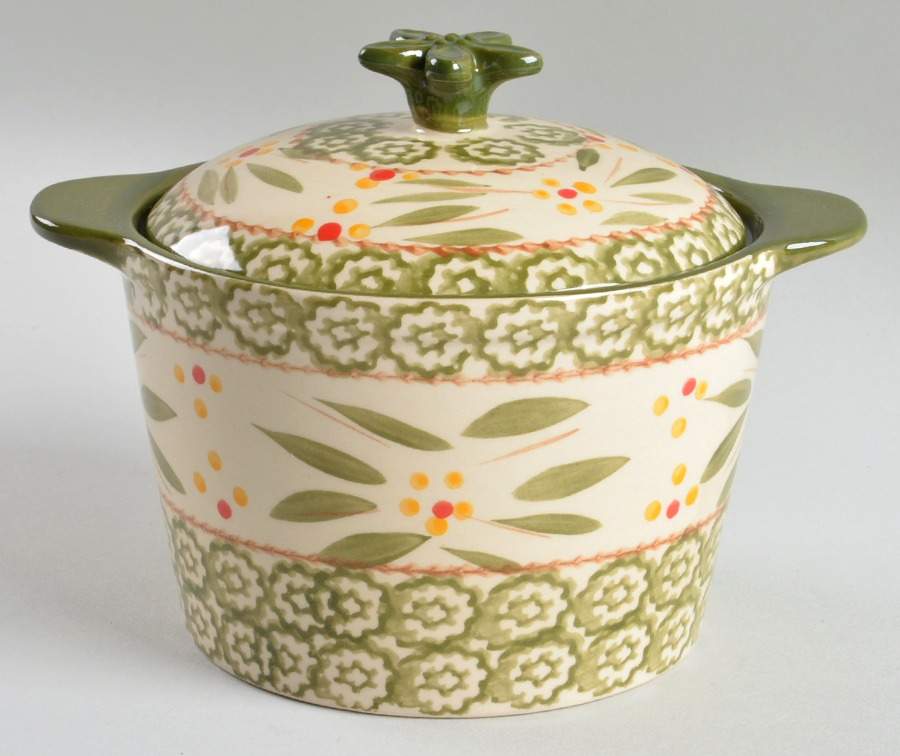 Old World Green Butter Tub & Lid by Temp-Tations-1
