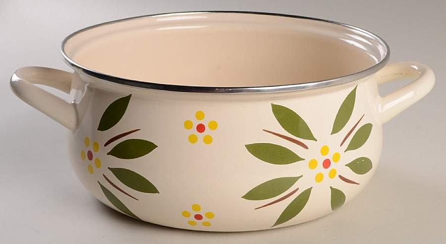 Old World Green 4 Quart Metal Casserole No Lid by Temp-Tations-1