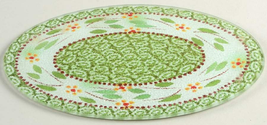 Old World Green Glass Trivet for 13" Oval Baker by Temp-Tations-1