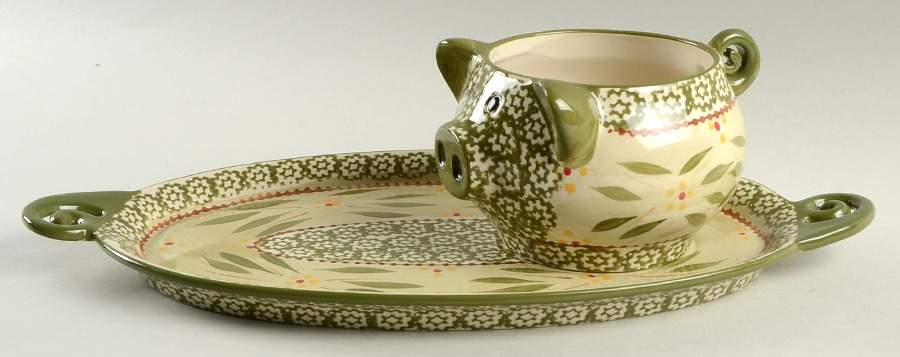 Old World Green Soup Mug & Sandwich Set by Temp-Tations-1