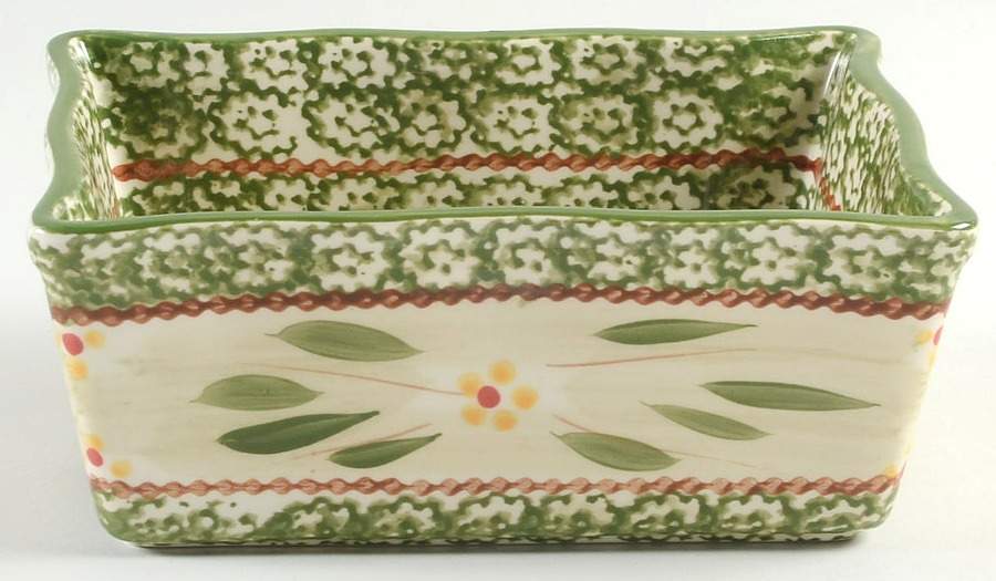 Old World Green 7" Rectangular Baker by Temp-Tations-1