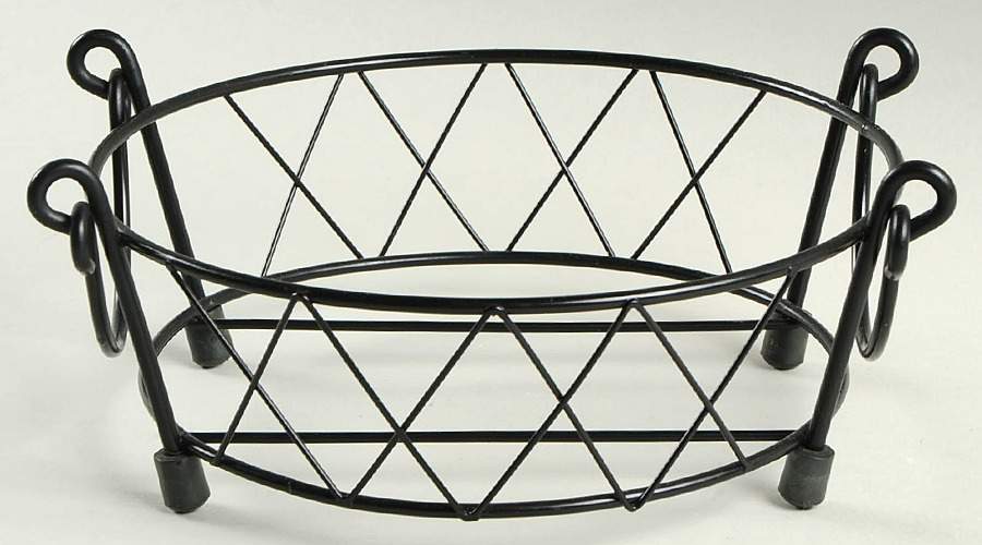 Old World Green Metal Stand for 8" Round Handled Baker by Temp-Tations-1