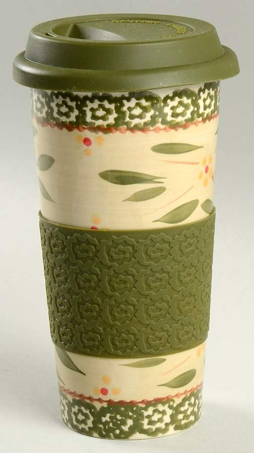 Old World Green Travel Tumbler & Silicone/Plastic Lid by Temp-Tations-1