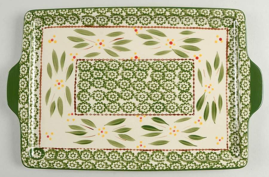 Old World Green 15" Rectangular Tray by Temp-Tations-1