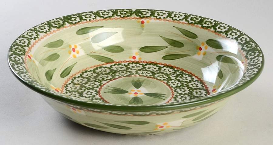 Old World Green 9" Round Vegetable Bowl by Temp-Tations-1