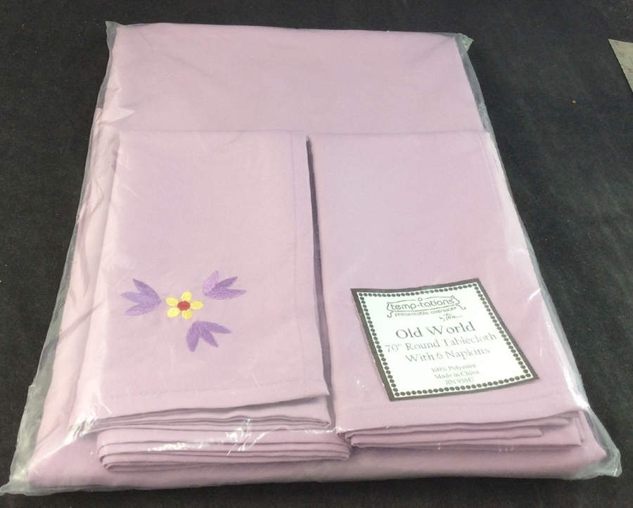 Old World Lilac 70" Round Tablecloth by Temp-Tations-1