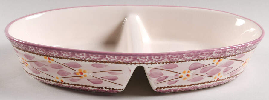 Old World Lilac 14" Oval Divided Baker by Temp-Tations-1