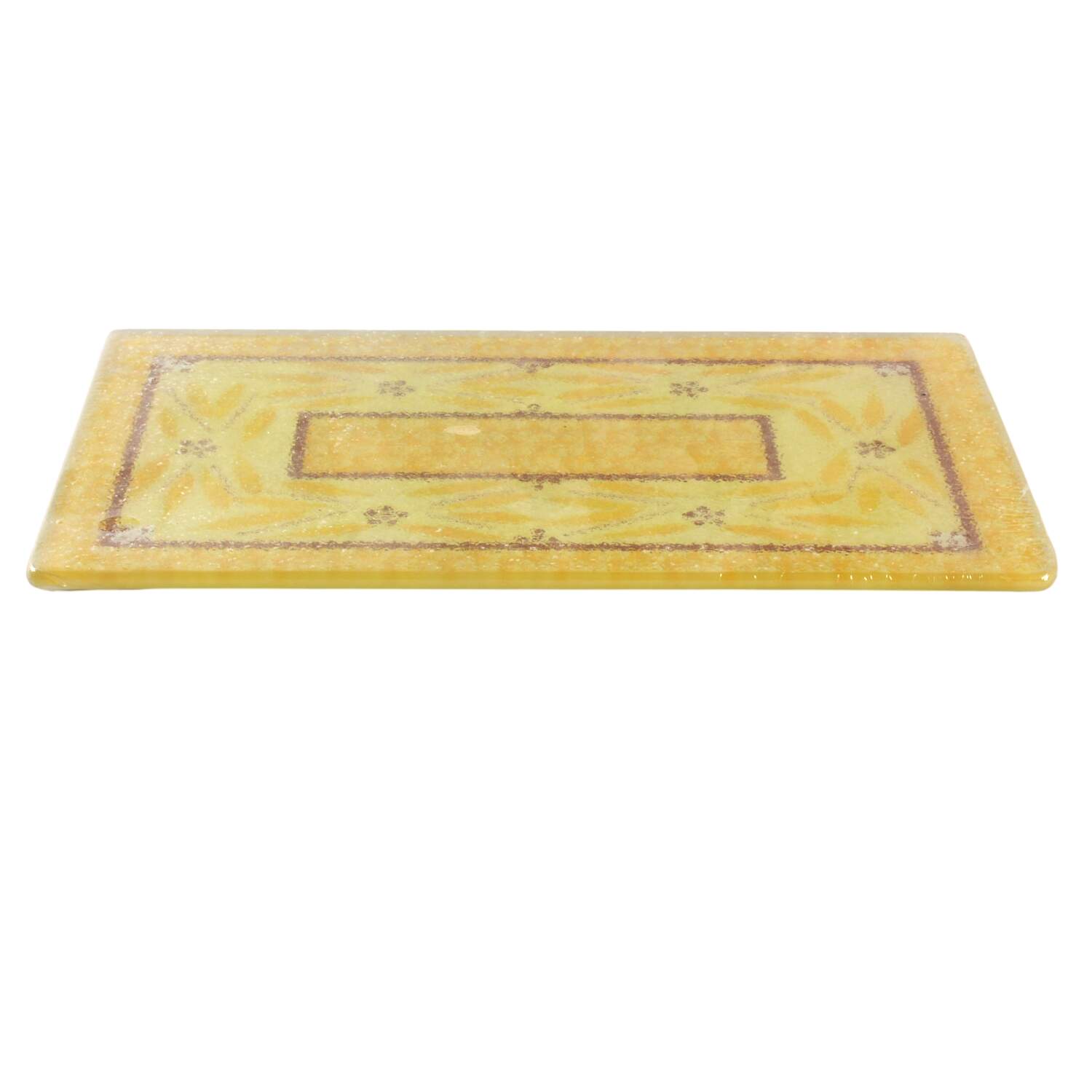 Old World Yellow Glass Trivet for 10" Rectangular Baker by Temp-Tations-1