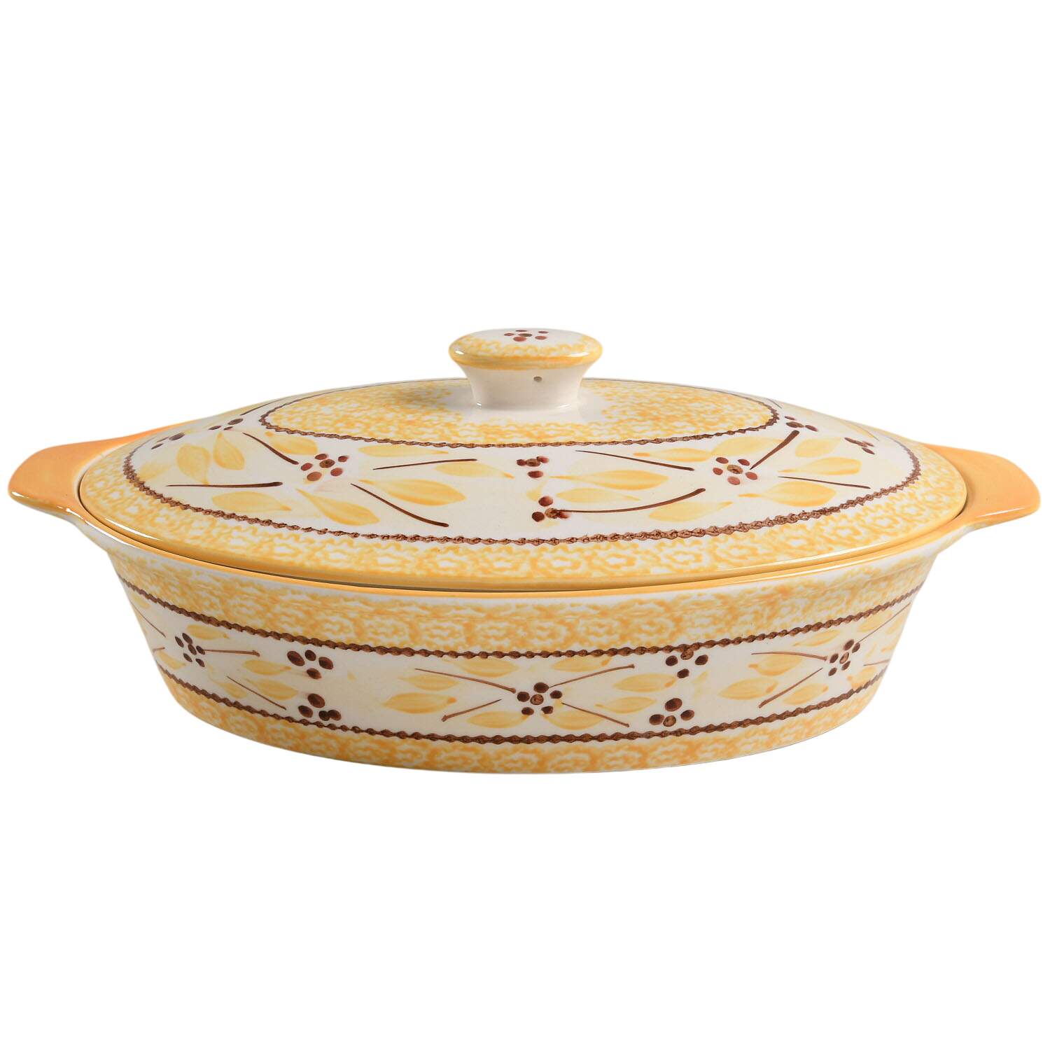 Old World Yellow 2 Quart Oval Covered Casserole by Temp-Tations-1