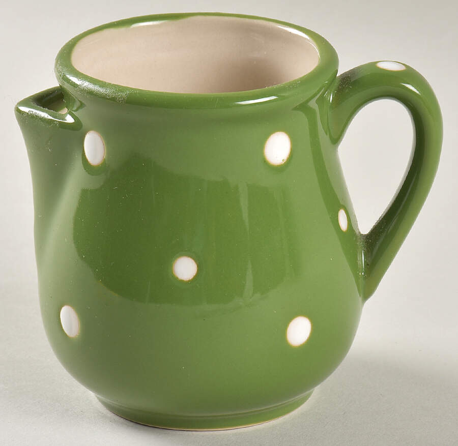 Polka Dot Green Creamer by Temp-Tations-1