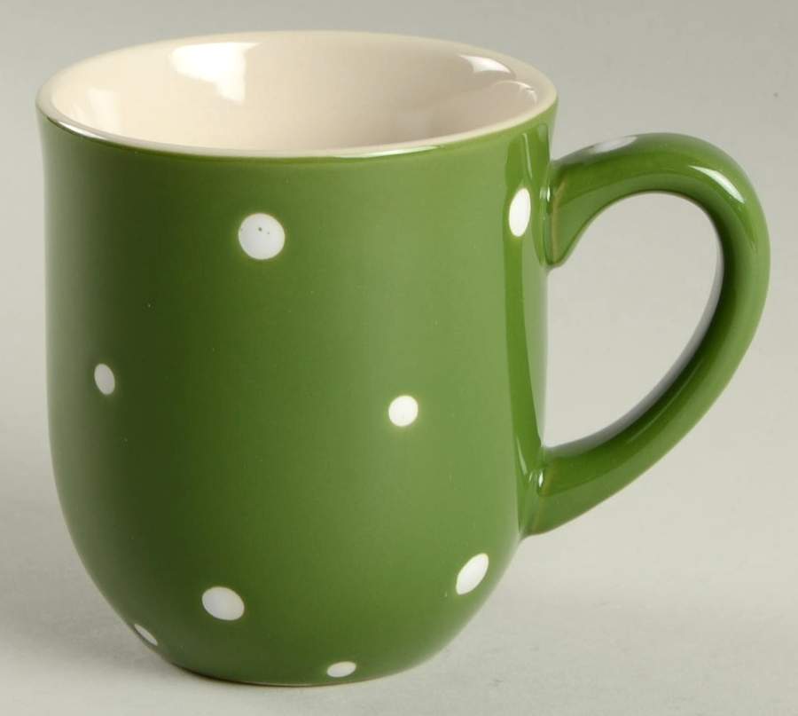 Polka Dot Green Mug by Temp-Tations-1