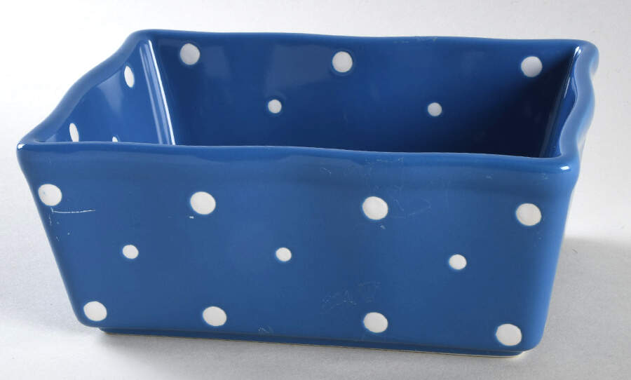Polka Dot Blue 7" Rectangular Baker by Temp-Tations-1