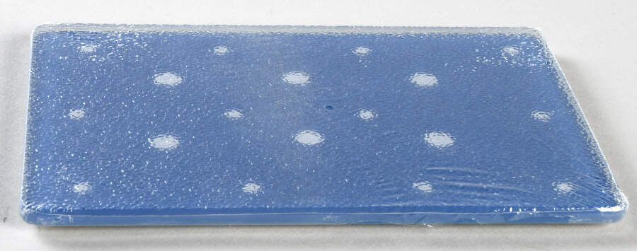 Polka Dot Blue Glass Trivet for 7" Rectangular Baker by Temp-Tations-1