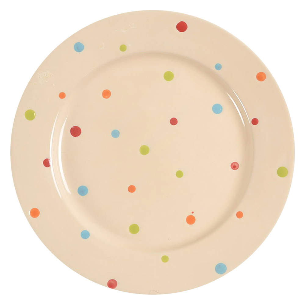 Polka Dot Cream Salad Plate by Temp-Tations-1