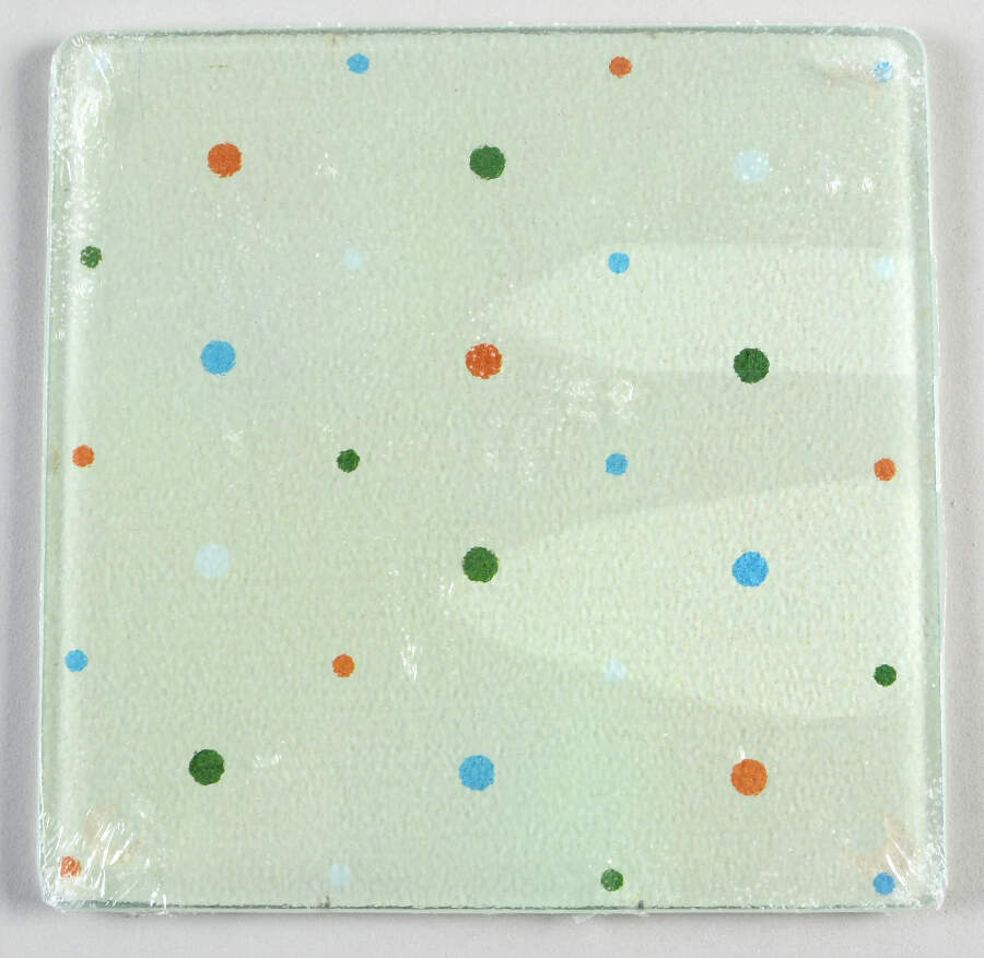 Polka Dot Cream Glass Trivet for 7" Square Baker by Temp-Tations-1