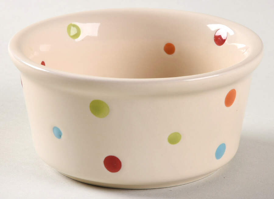 Polka Dot Cream Dip Bowl Only by Temp-Tations-1