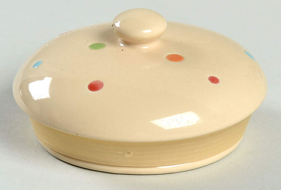 Polka Dot Cream Lid for Small Canister by Temp-Tations-1