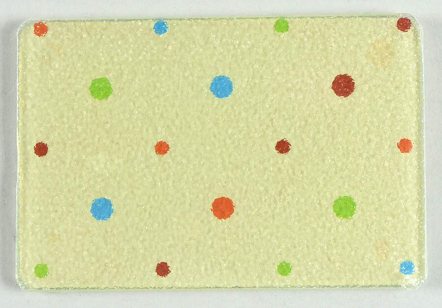 Polka Dot Cream Glass Trivet for 8" Handled Rectangular Baker by Temp-Tations-1