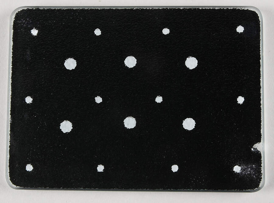 Polka Dot Black Glass Trivet for 7" Rectangular Baker by Temp-Tations-1