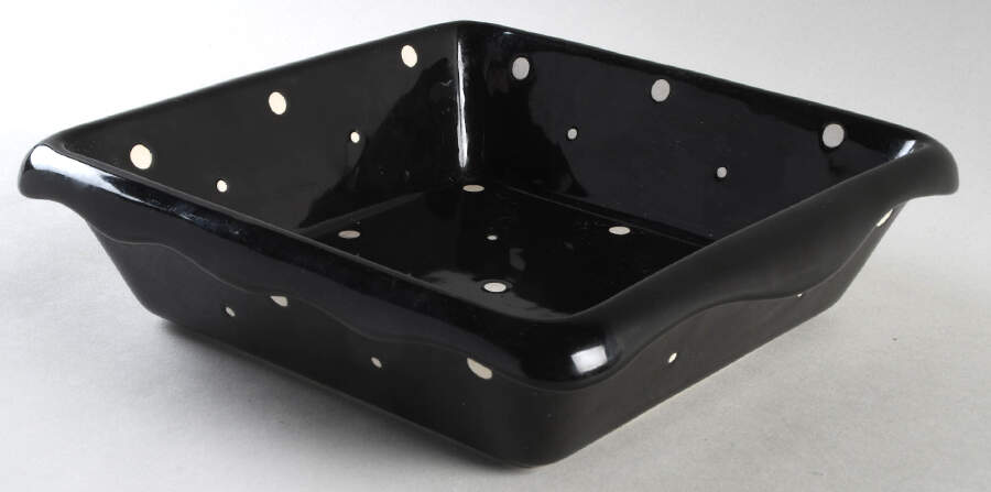 Polka Dot Black 10" Square Baker by Temp-Tations-1