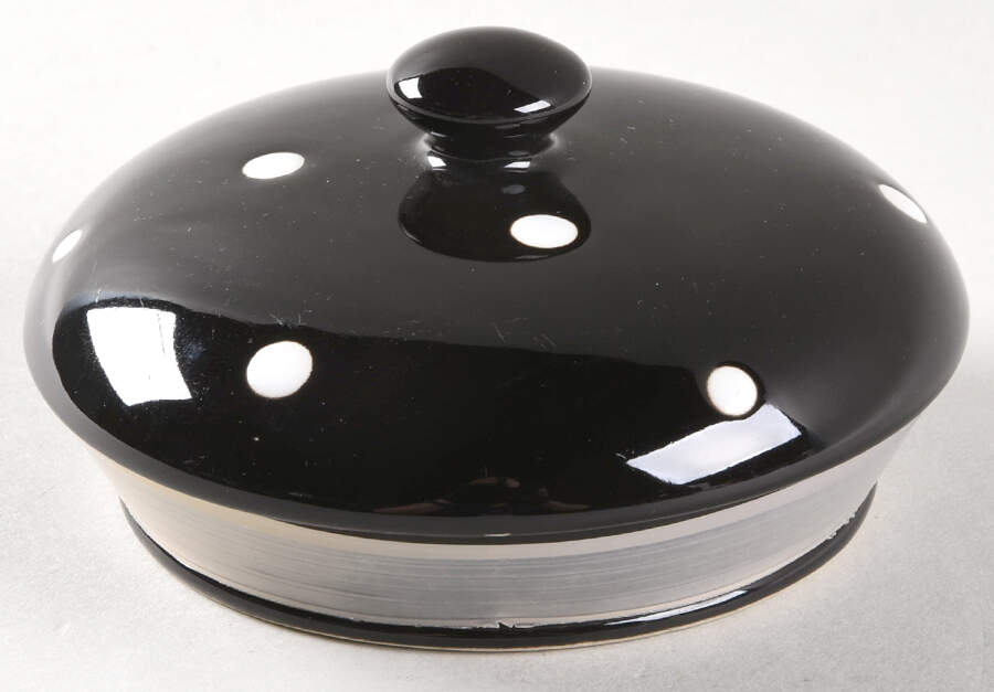 Polka Dot Black Lid for Medium Canister by Temp-Tations-1