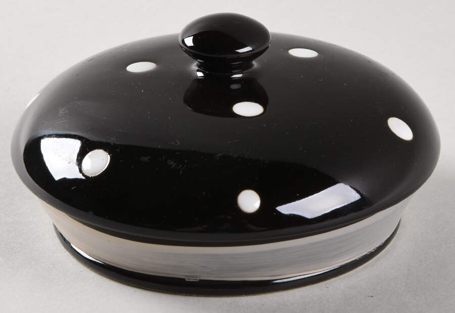 Polka Dot Black Lid for Large Canister by Temp-Tations-1