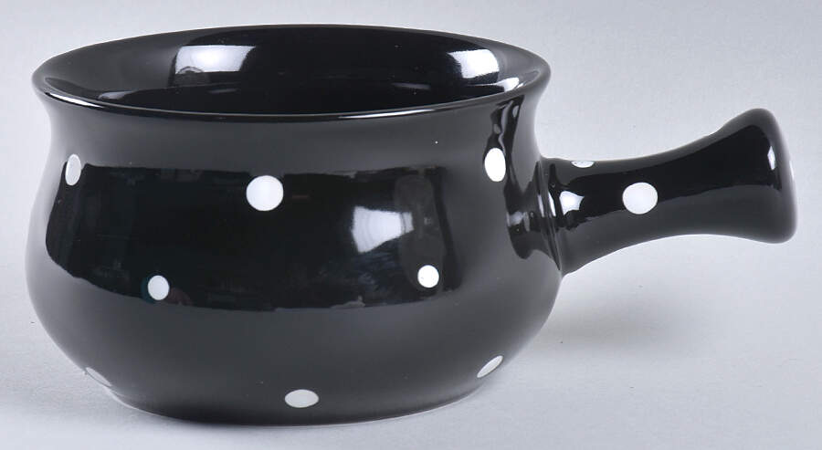 Polka Dot Black Soup Mug by Temp-Tations-1