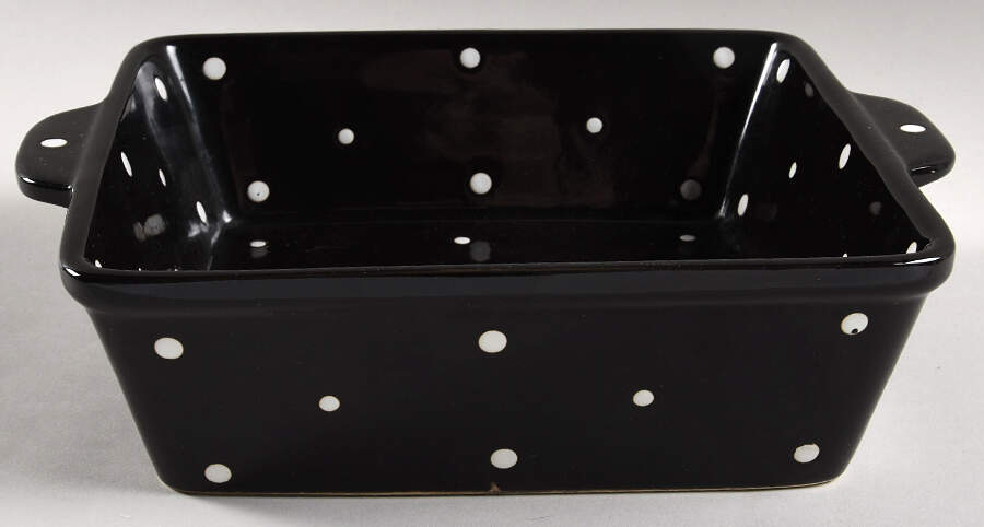 Polka Dot Black 8" Square Baker by Temp-Tations-1
