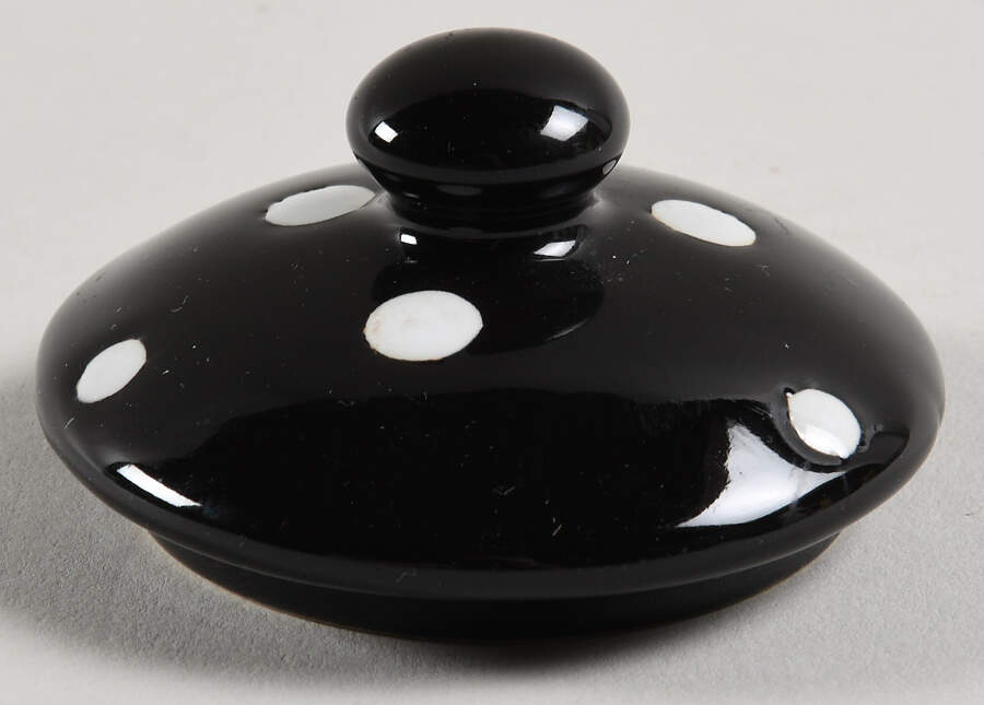 Polka Dot Black Lid for Sugar Bowl by Temp-Tations-1