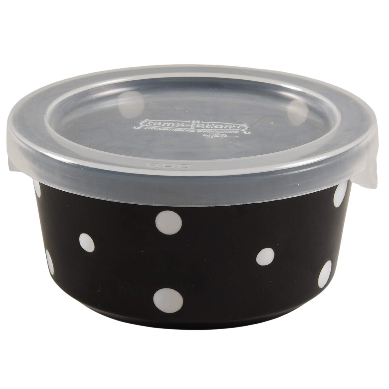 Polka Dot Black Ramekin & Plastic Lid by Temp-Tations-1