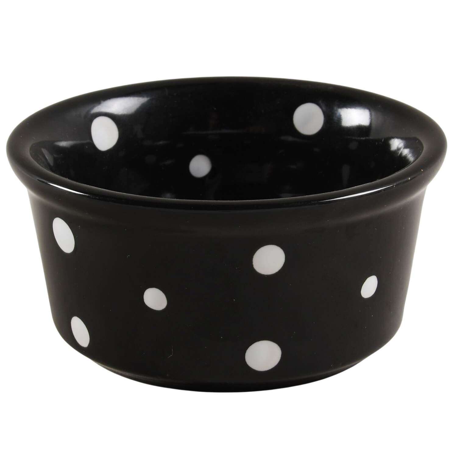 Polka Dot Black Ramekin by Temp-Tations-1